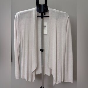 Eileen Fisher White Angle Front Cardigan